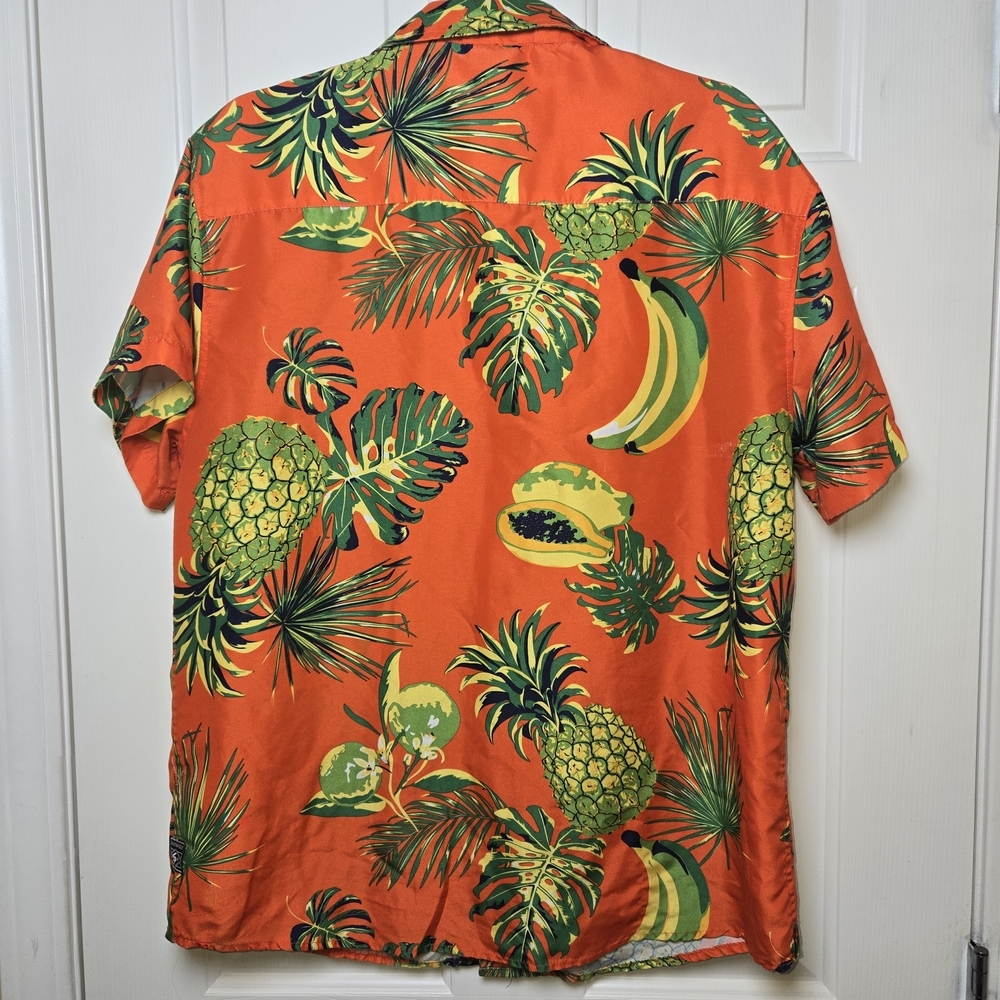 South Pole Tropical Fruit Print Shirt Retro Button Down Casual BOLD SUMMER Lg - Picture 8 of 16